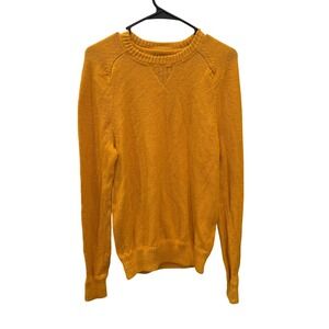 American Eagle Mustard Yellow Crewneck Raglan Sleeve Knit Sweater Womens Small